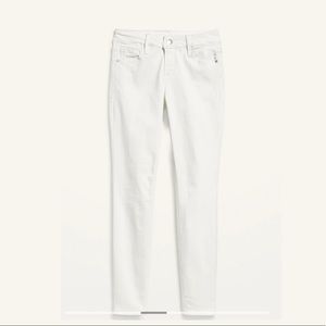Old Navy White Rock Star Jeans Mid-Rise 6 Long Women